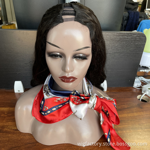 Wholesale 100 human hair u-part wig, body wave u part clip in wig, African American u part wigs for black women